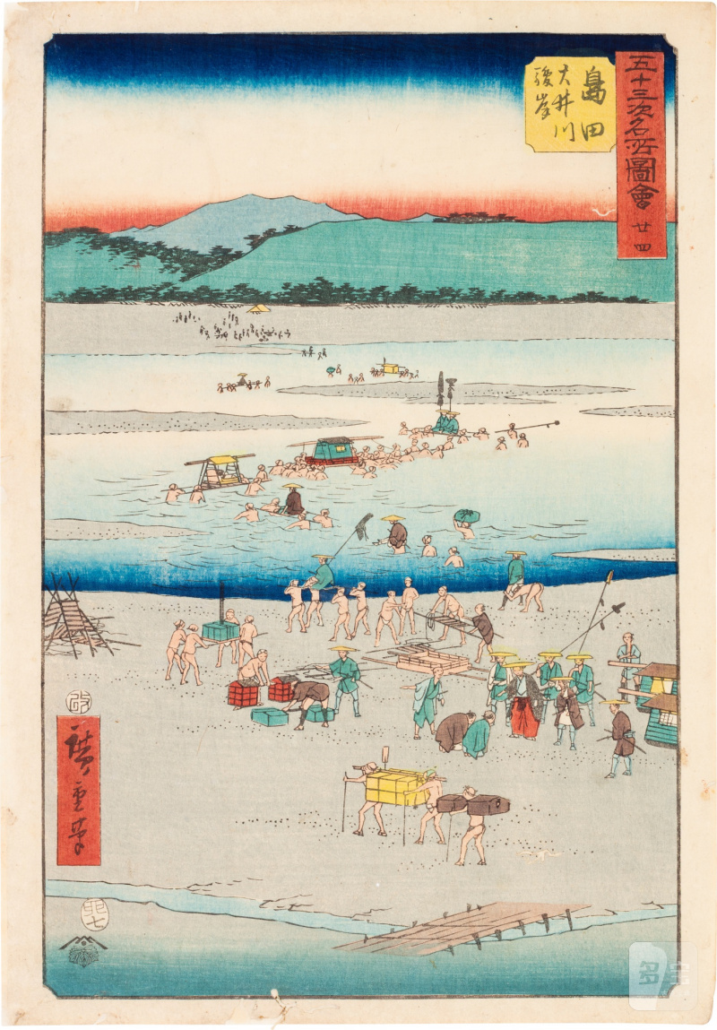 Utagawa Hiroshige (1797-1858) | The complete set of Famous Sights of the Fifty-three Stations (Gojusan tsugi meisho zue), also known as the Vertical Tokaido | Edo period, 19th century - 图47